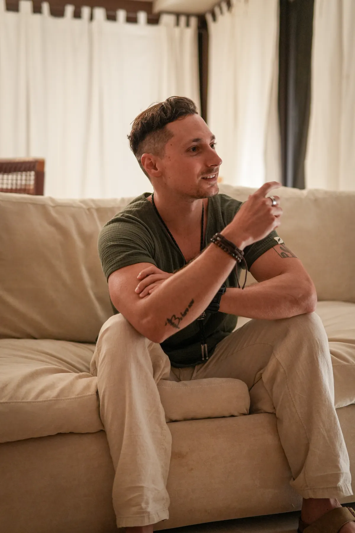 Zach Cohen relaxed in conversation